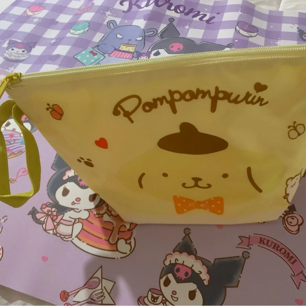 Pompompurin Yellow Lightweight Zip Bag with Wrist Strap